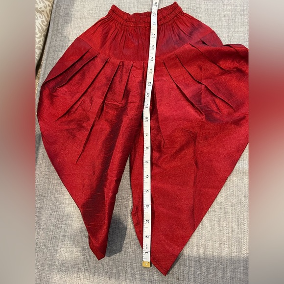 Toddler boy sherwani, size 1, Rajwadi, beige and red with pant - Picture 10 of 16